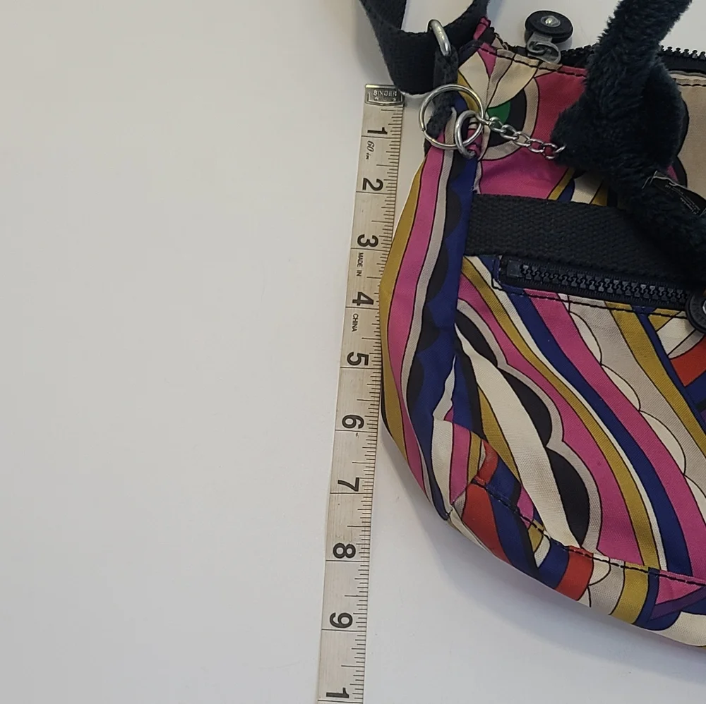 Kipling pink cream and yellow multicolor‎ swirl pattern crossbody shoulder bag